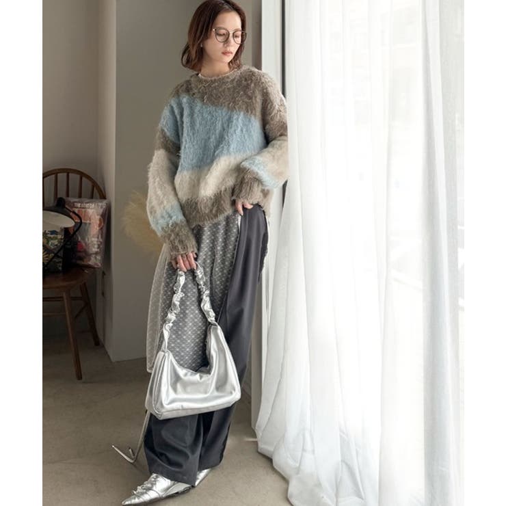 ゆるめのシルエットとニュアンス感が今っぽい。ふんわり♪ウェーブ柄ニット（長袖） | Classical Elf  | 詳細画像9 