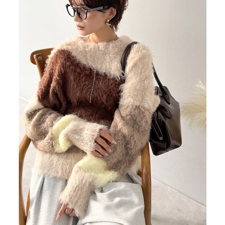 ゆるめのシルエットとニュアンス感が今っぽい。ふんわり♪ウェーブ柄ニット（長袖） | Classical Elf  | 詳細画像12 