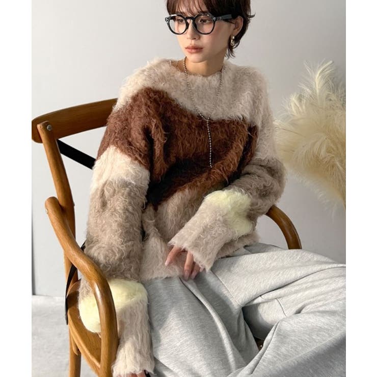 ゆるめのシルエットとニュアンス感が今っぽい。ふんわり♪ウェーブ柄ニット（長袖） | Classical Elf  | 詳細画像13 