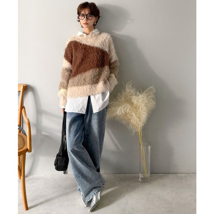 ゆるめのシルエットとニュアンス感が今っぽい。ふんわり♪ウェーブ柄ニット（長袖） | Classical Elf  | 詳細画像17 