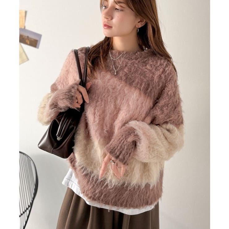 ゆるめのシルエットとニュアンス感が今っぽい。ふんわり♪ウェーブ柄ニット（長袖） | Classical Elf  | 詳細画像20 