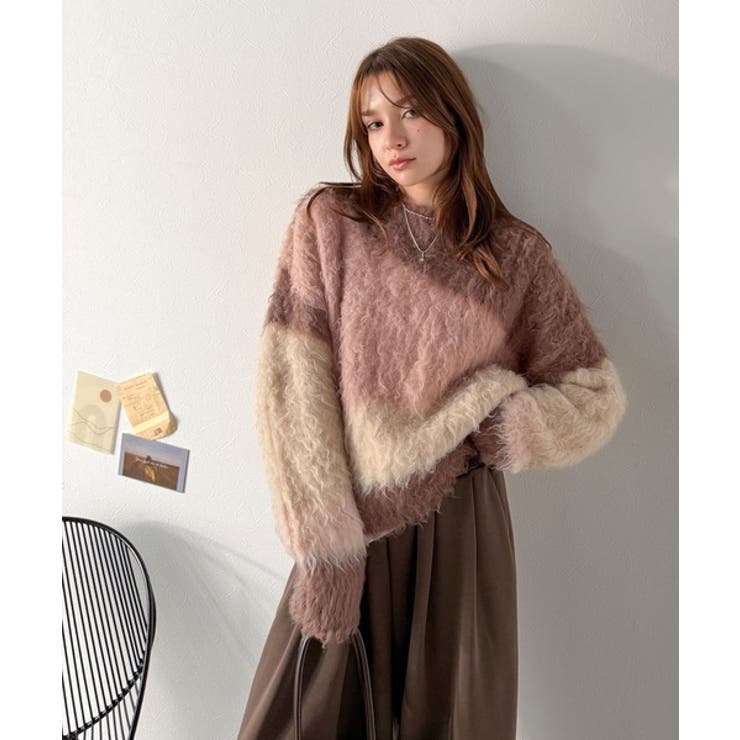 ゆるめのシルエットとニュアンス感が今っぽい。ふんわり♪ウェーブ柄ニット（長袖） | Classical Elf  | 詳細画像22 