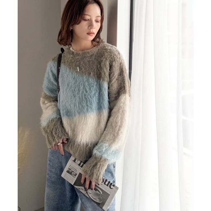 ゆるめのシルエットとニュアンス感が今っぽい。ふんわり♪ウェーブ柄ニット（長袖） | Classical Elf  | 詳細画像2 