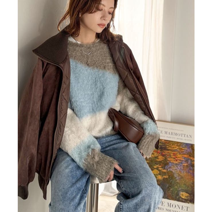 ゆるめのシルエットとニュアンス感が今っぽい。ふんわり♪ウェーブ柄ニット（長袖） | Classical Elf  | 詳細画像3 