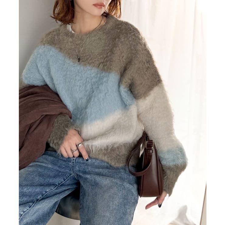 ゆるめのシルエットとニュアンス感が今っぽい。ふんわり♪ウェーブ柄ニット（長袖） | Classical Elf  | 詳細画像4 