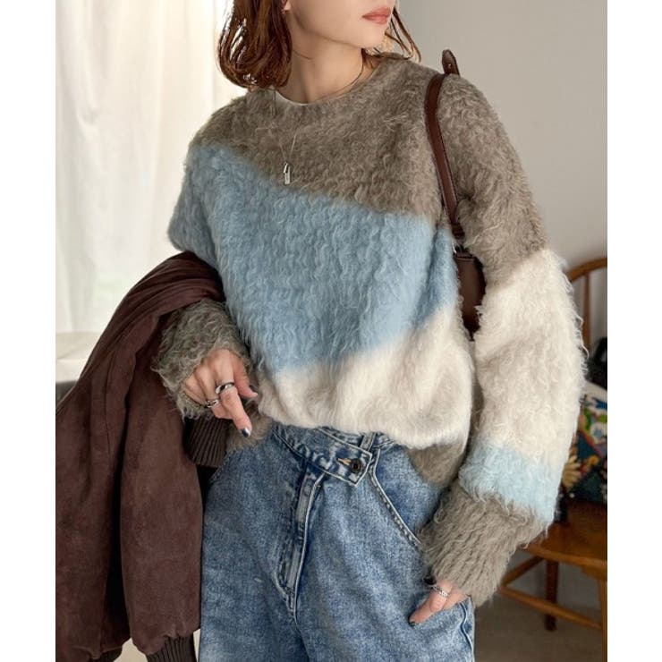 ゆるめのシルエットとニュアンス感が今っぽい。ふんわり♪ウェーブ柄ニット（長袖） | Classical Elf  | 詳細画像5 