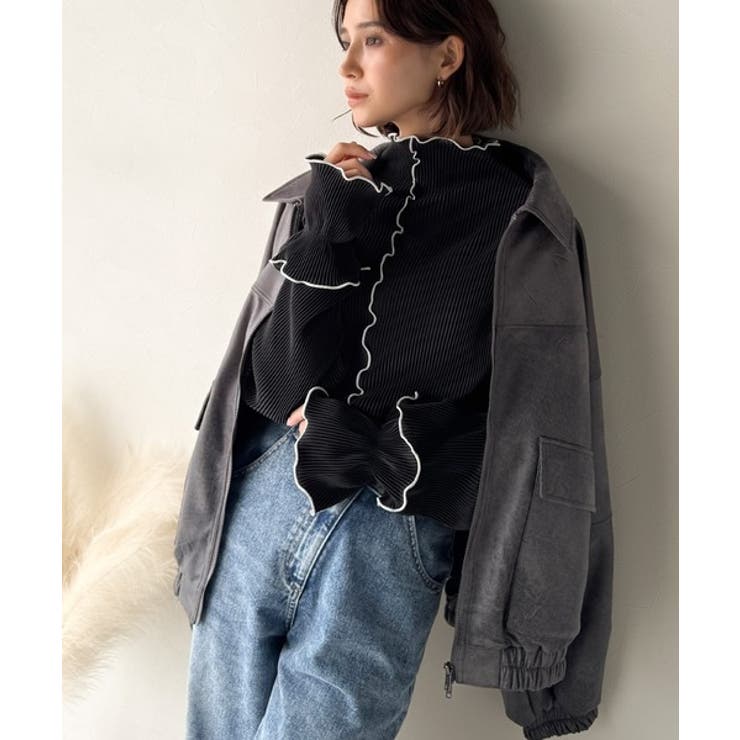 袖のニュアンスで魅せる♪前後2way袖フリル配色メロウプリーツトップス（長袖） | Classical Elf  | 詳細画像22 