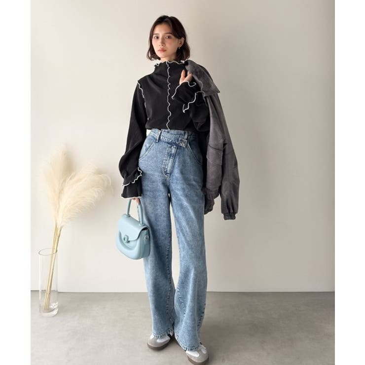 袖のニュアンスで魅せる♪前後2way袖フリル配色メロウプリーツトップス（長袖） | Classical Elf  | 詳細画像23 