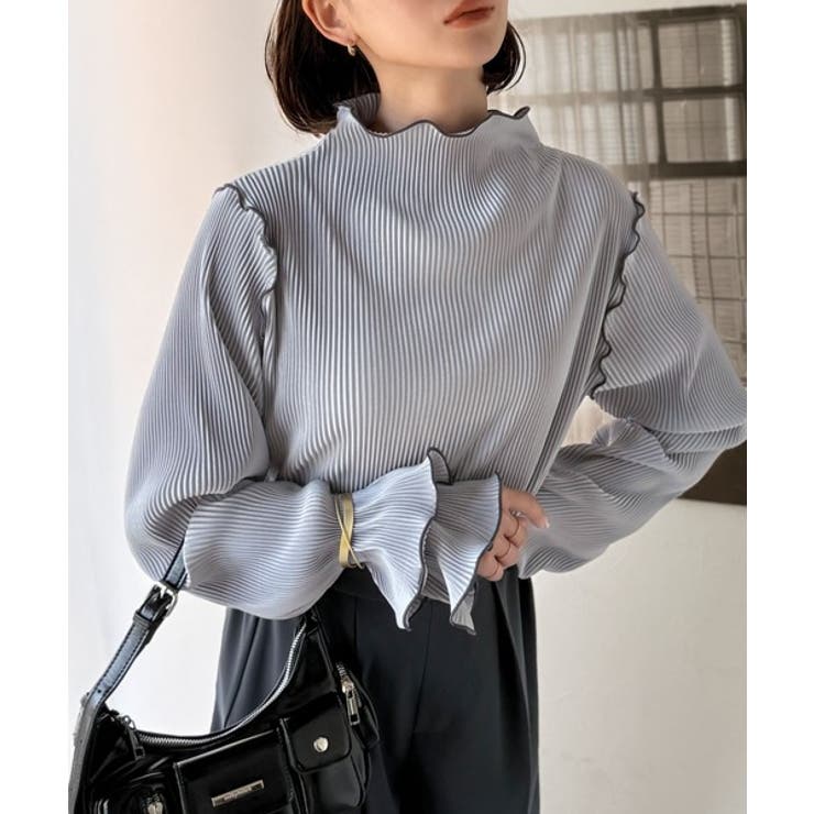 袖のニュアンスで魅せる♪前後2way袖フリル配色メロウプリーツトップス（長袖） | Classical Elf  | 詳細画像31 