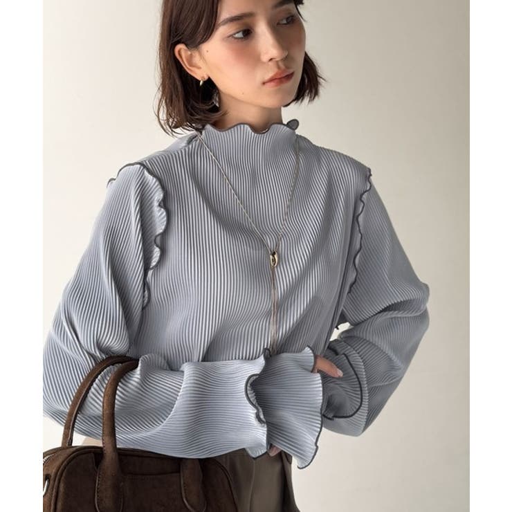 袖のニュアンスで魅せる♪前後2way袖フリル配色メロウプリーツトップス（長袖） | Classical Elf  | 詳細画像33 