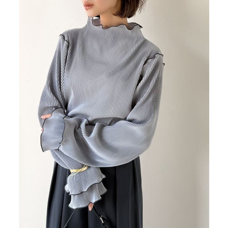 袖のニュアンスで魅せる♪前後2way袖フリル配色メロウプリーツトップス（長袖） | Classical Elf  | 詳細画像35 