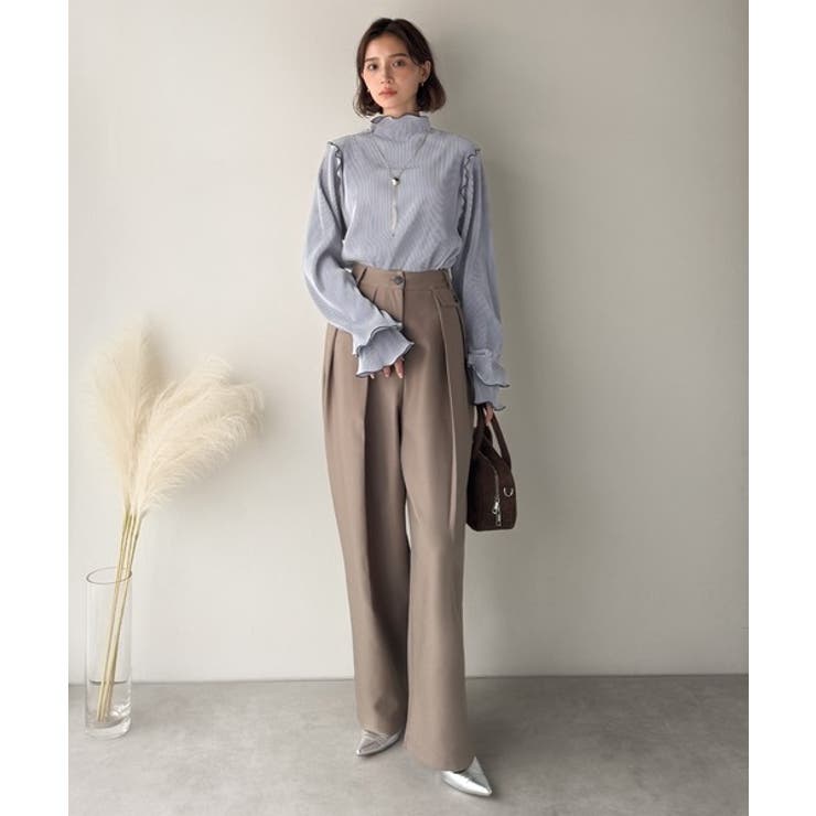 袖のニュアンスで魅せる♪前後2way袖フリル配色メロウプリーツトップス（長袖） | Classical Elf  | 詳細画像37 