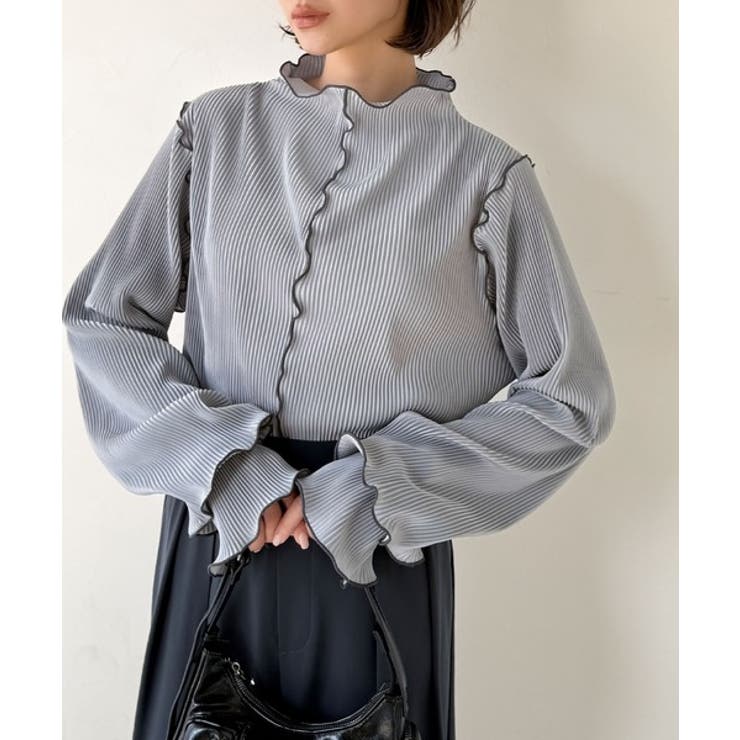 袖のニュアンスで魅せる♪前後2way袖フリル配色メロウプリーツトップス（長袖） | Classical Elf  | 詳細画像40 