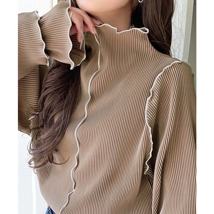 袖のニュアンスで魅せる♪前後2way袖フリル配色メロウプリーツトップス（長袖） | Classical Elf  | 詳細画像45 