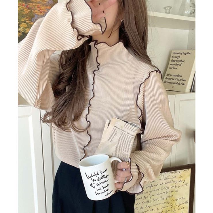 袖のニュアンスで魅せる♪前後2way袖フリル配色メロウプリーツトップス（長袖） | Classical Elf  | 詳細画像53 