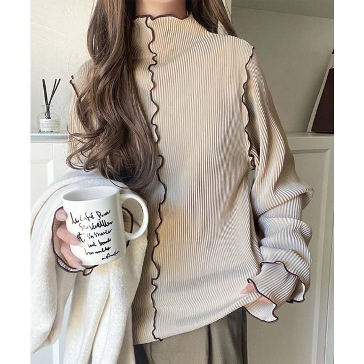 袖のニュアンスで魅せる♪前後2way袖フリル配色メロウプリーツトップス（長袖） | Classical Elf  | 詳細画像54 