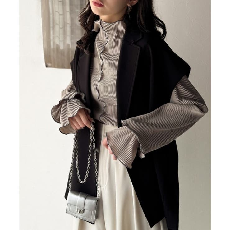 袖のニュアンスで魅せる♪前後2way袖フリル配色メロウプリーツトップス（長袖） | Classical Elf  | 詳細画像62 