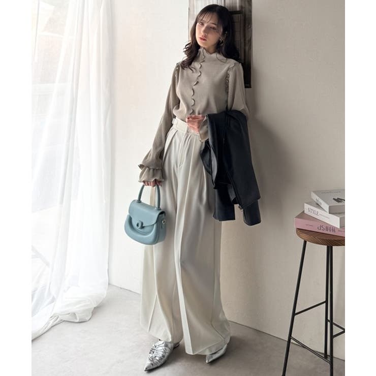 袖のニュアンスで魅せる♪前後2way袖フリル配色メロウプリーツトップス（長袖） | Classical Elf  | 詳細画像64 