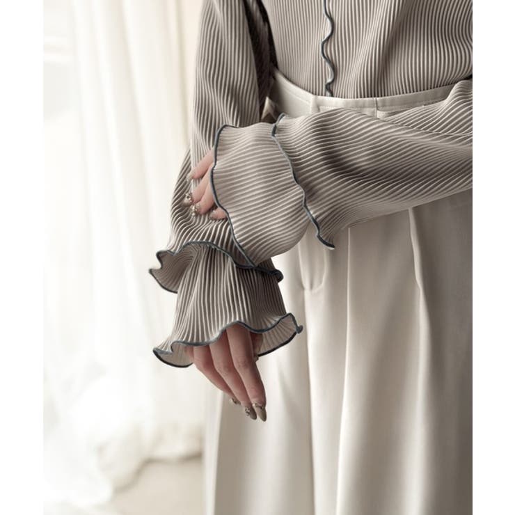 袖のニュアンスで魅せる♪前後2way袖フリル配色メロウプリーツトップス（長袖） | Classical Elf  | 詳細画像65 