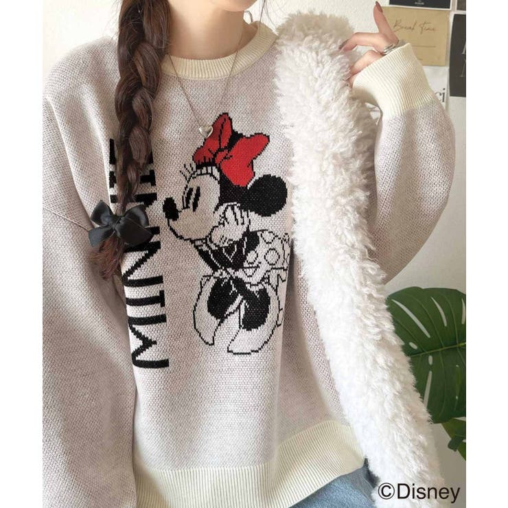 アイボリー | 数量限定！存在感たっぷり、大人可愛い♪「ディズニー」「ミニー」ジャガードビッグシ… | Classical Elf 