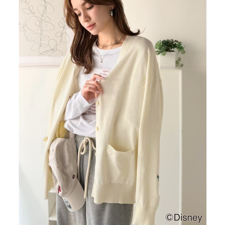 数量限定！リンクコーデも楽しめる♪綿100%「ディズニー」袖刺繍カーディガン | Classical Elf  | 詳細画像8 