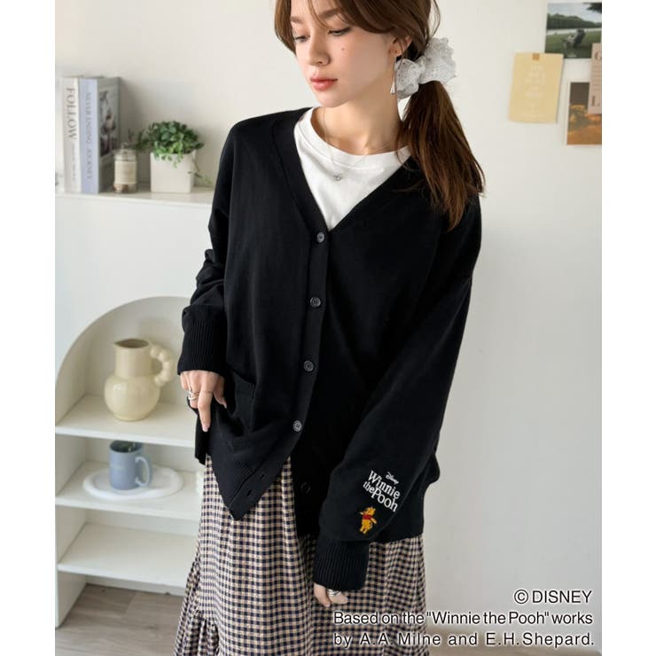 数量限定！リンクコーデも楽しめる♪綿100%「ディズニー」袖刺繍カーディガン | Classical Elf  | 詳細画像17 