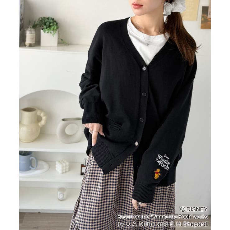 数量限定！リンクコーデも楽しめる♪綿100%「ディズニー」袖刺繍カーディガン | Classical Elf  | 詳細画像23 