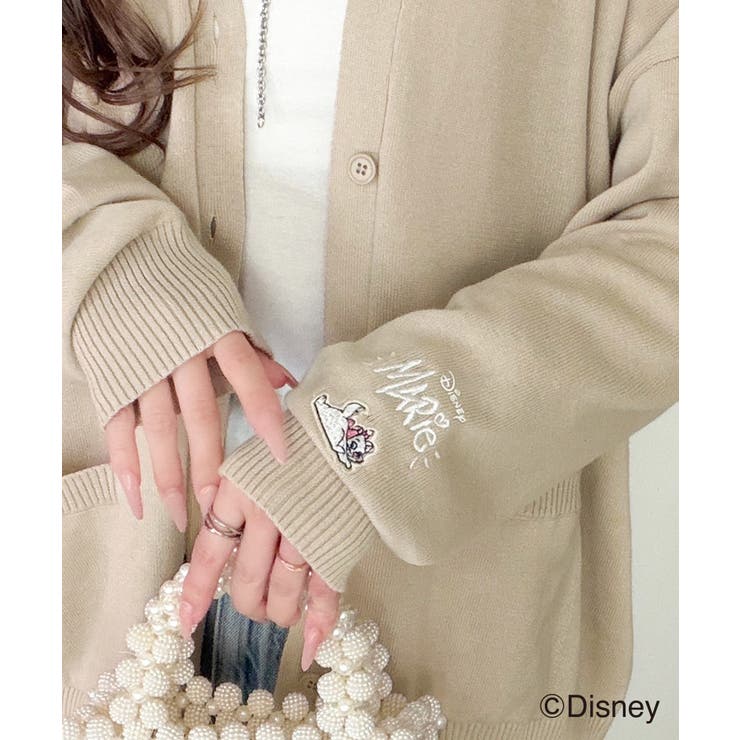ベージュ | 数量限定！リンクコーデも楽しめる♪綿100%「ディズニー」袖刺繍カーディガン | Classical Elf 
