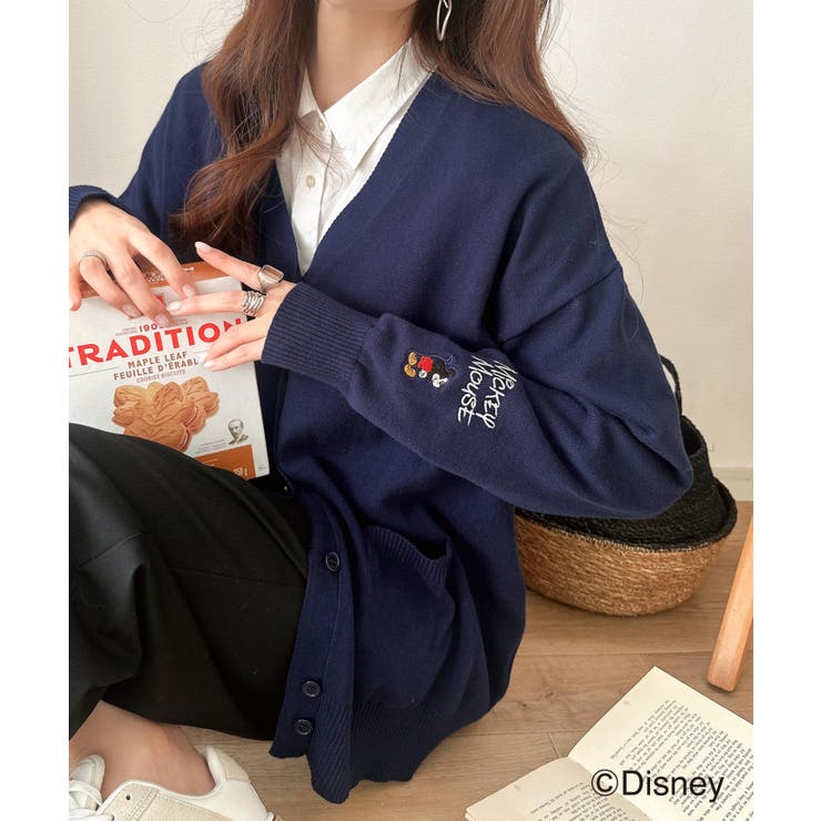 数量限定！リンクコーデも楽しめる♪綿100%「ディズニー」袖刺繍カーディガン | Classical Elf  | 詳細画像34 