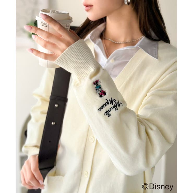 数量限定！リンクコーデも楽しめる♪綿100%「ディズニー」袖刺繍カーディガン | Classical Elf  | 詳細画像3 