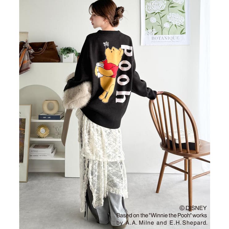 数量限定！後姿にきゅん♪ゆるっと着こなせる。ディズニー「プー」バックジャガードビ… | Classical Elf  | 詳細画像14 