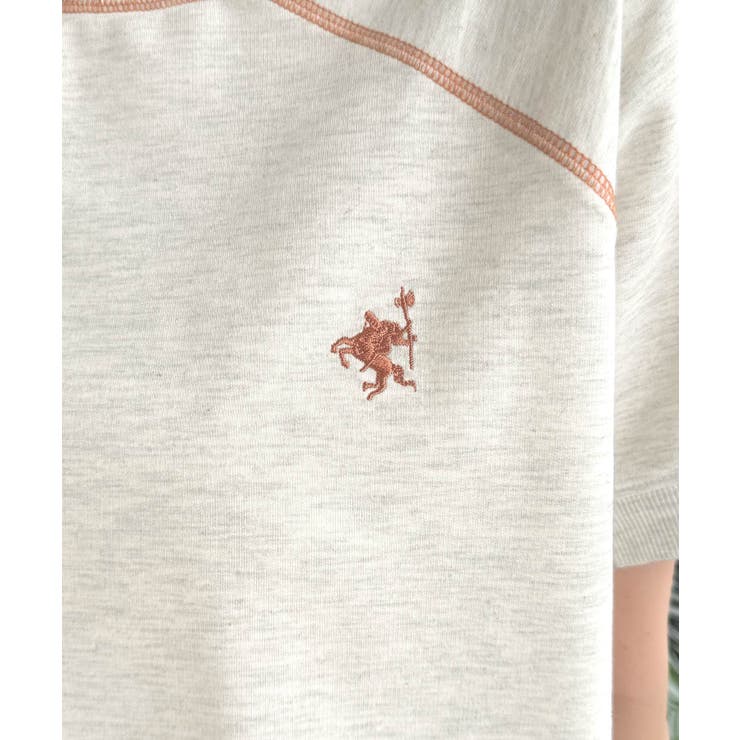 垢抜け配色で大人の抜け感プラス。胸刺繍ラグラン配色ステッチミニ裏毛TEE | Classical Elf  | 詳細画像51 