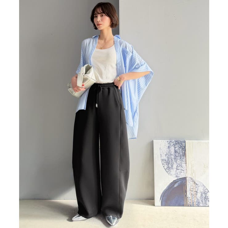 頑張らないのに、こなれ見え。ダンボール素材カーブスウェットパンツ | Classical Elf  | 詳細画像9 