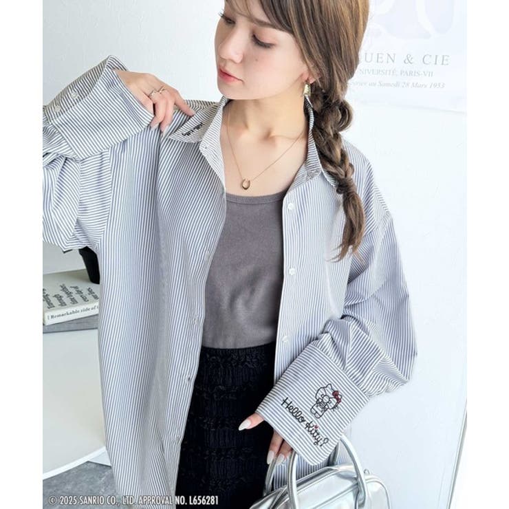 可愛さ100％！ランダム刺繍ストライプシャツ | Classical Elf  | 詳細画像28 