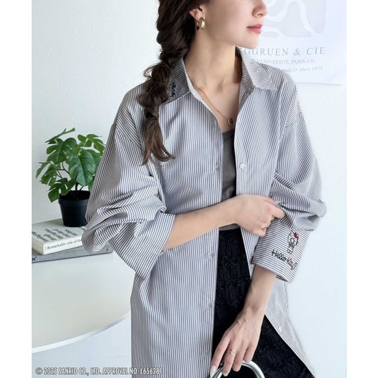 可愛さ100％！ランダム刺繍ストライプシャツ | Classical Elf  | 詳細画像32 