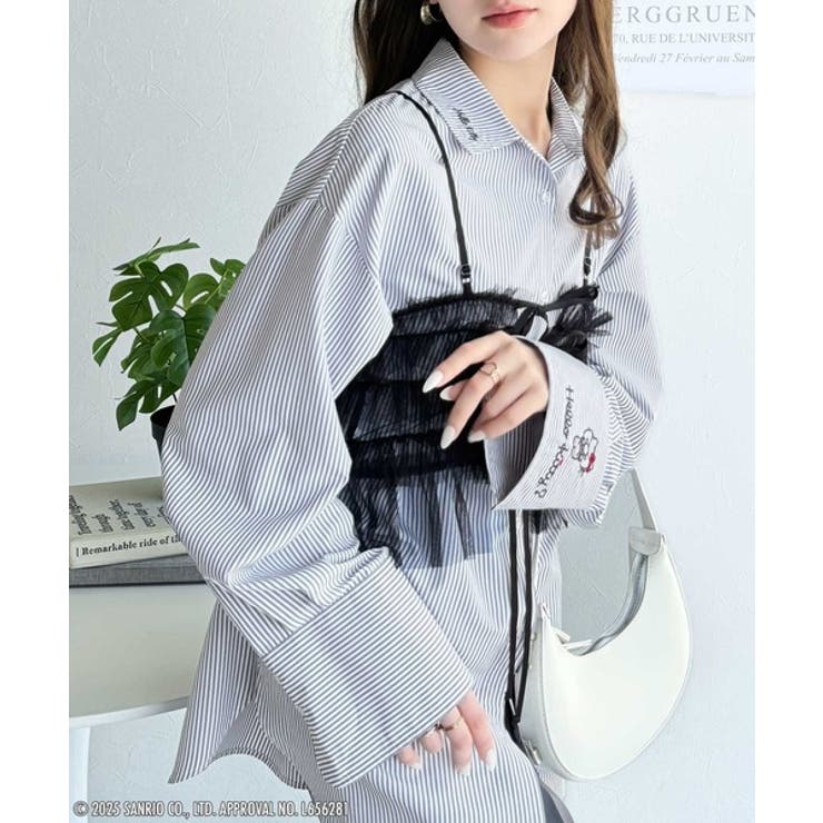 可愛さ100％！ランダム刺繍ストライプシャツ | Classical Elf  | 詳細画像34 