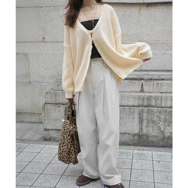 ヘルシーな肌見せで上品さを演出♪2way仕様の万能深Uニットカーディガン | Classical Elf  | 詳細画像6 