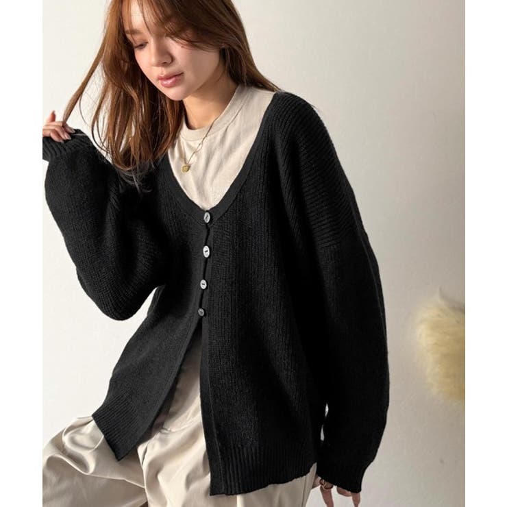 ヘルシーな肌見せで上品さを演出♪2way仕様の万能深Uニットカーディガン | Classical Elf  | 詳細画像23 