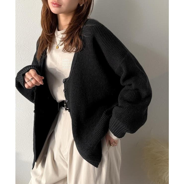 ヘルシーな肌見せで上品さを演出♪2way仕様の万能深Uニットカーディガン | Classical Elf  | 詳細画像25 