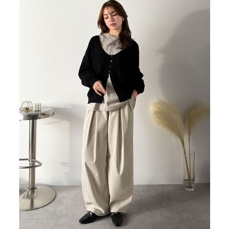 ヘルシーな肌見せで上品さを演出♪2way仕様の万能深Uニットカーディガン | Classical Elf  | 詳細画像27 