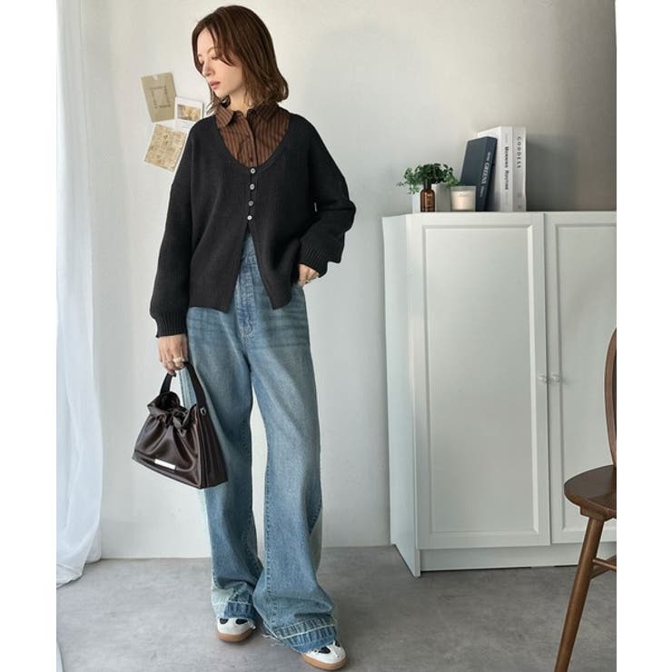 ヘルシーな肌見せで上品さを演出♪2way仕様の万能深Uニットカーディガン | Classical Elf  | 詳細画像32 