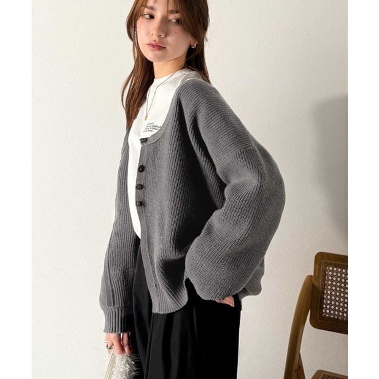 ヘルシーな肌見せで上品さを演出♪2way仕様の万能深Uニットカーディガン | Classical Elf  | 詳細画像41 
