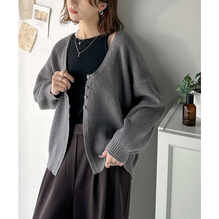 ヘルシーな肌見せで上品さを演出♪2way仕様の万能深Uニットカーディガン | Classical Elf  | 詳細画像44 