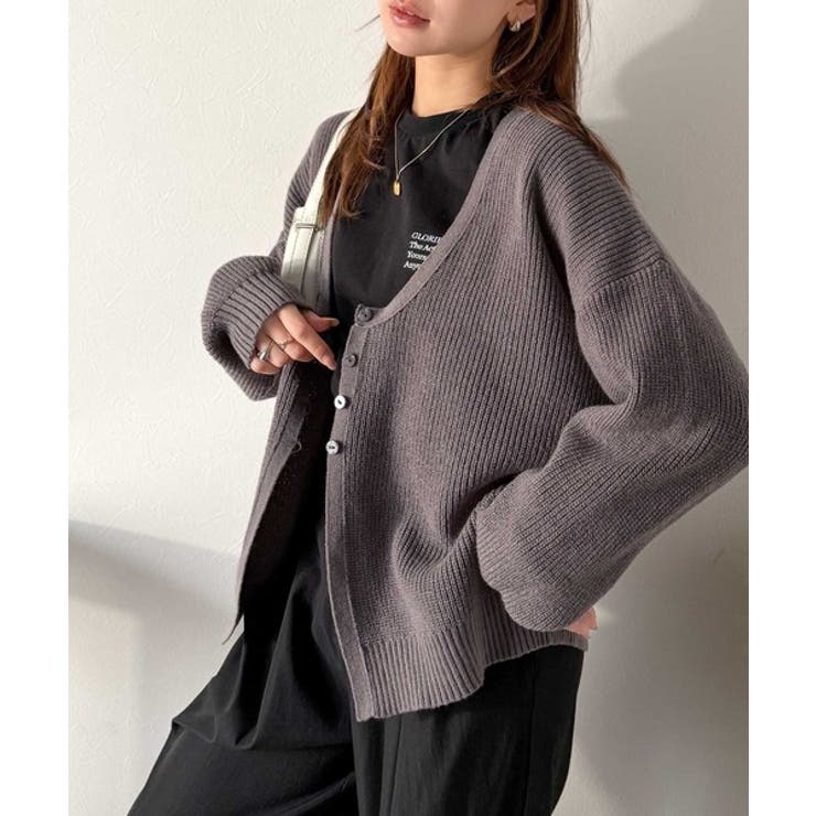 ヘルシーな肌見せで上品さを演出♪2way仕様の万能深Uニットカーディガン | Classical Elf  | 詳細画像53 