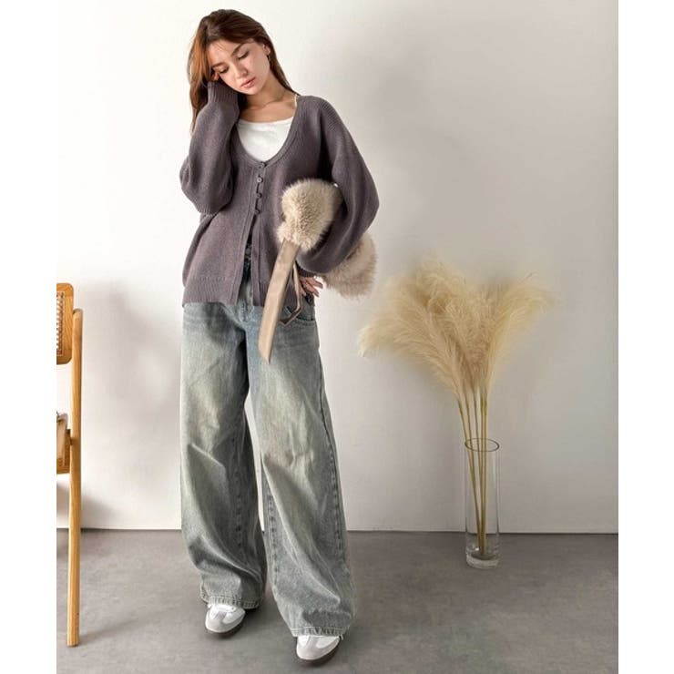 ヘルシーな肌見せで上品さを演出♪2way仕様の万能深Uニットカーディガン | Classical Elf  | 詳細画像57 