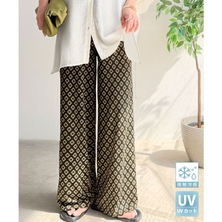 ブラック×B小紋柄 | 【接触冷感 UVカット機能付き】楽したい夏の日、コーデの主役にもってこいの一本！… | Classical Elf 