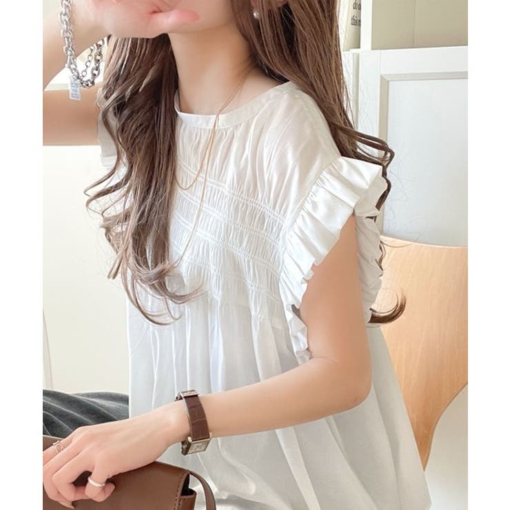 【6色展開／大人フェミニン】アシメフリルニット Amourire girl（アムリールガール）の「フリルニットプル