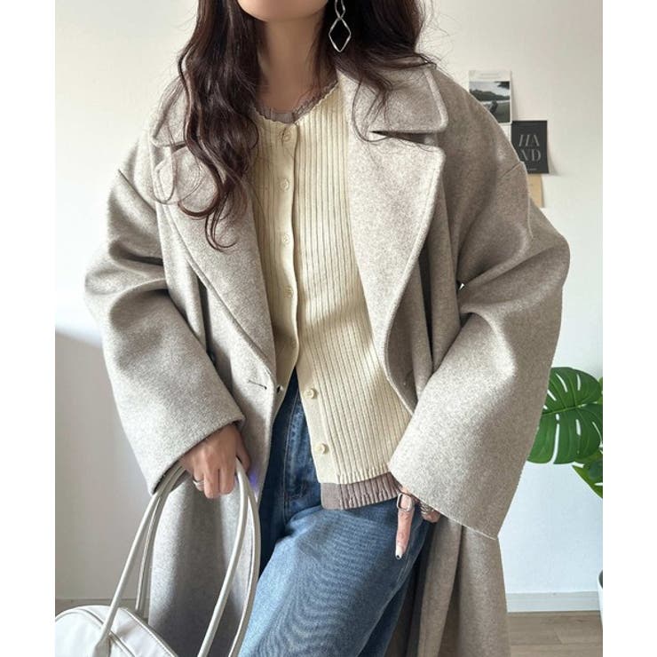 レイヤード風デザインでこなれ感アップ◎重ね着風配色リブカーディガントップス（長袖… | Classical Elf  | 詳細画像9 