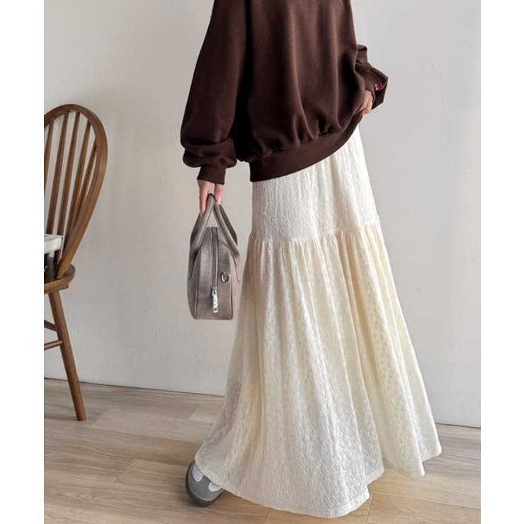 揺れるたびに美しく。上品レディな大人フェミニン。ストレッチレース裾ティアードスカ… | Classical Elf  | 詳細画像10 