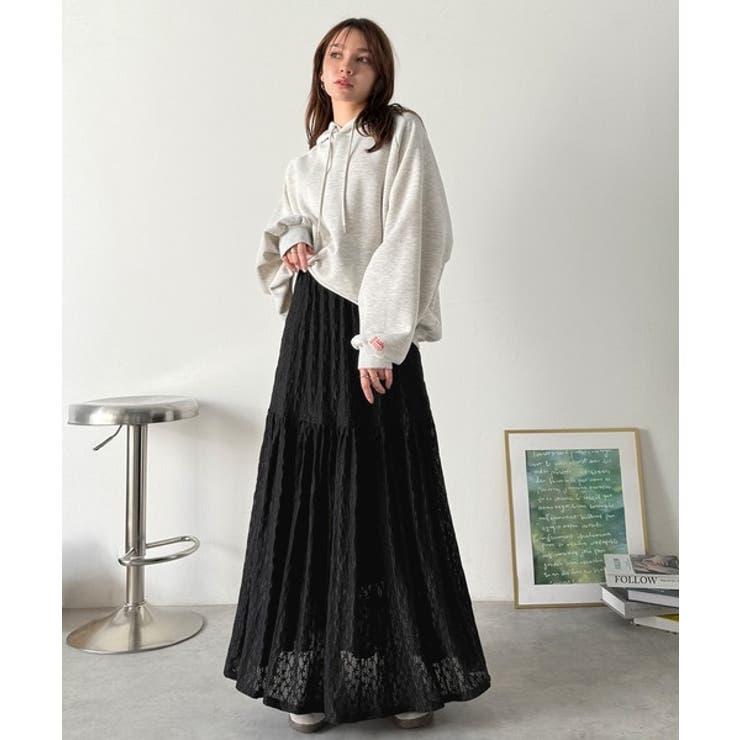 揺れるたびに美しく。上品レディな大人フェミニン。ストレッチレース裾ティアードスカ… | Classical Elf  | 詳細画像15 